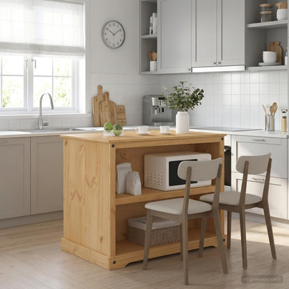 Kitchen Trolley 2 pcs Honey Wax 112 x 77 x 91.5 cm Solid-Pine