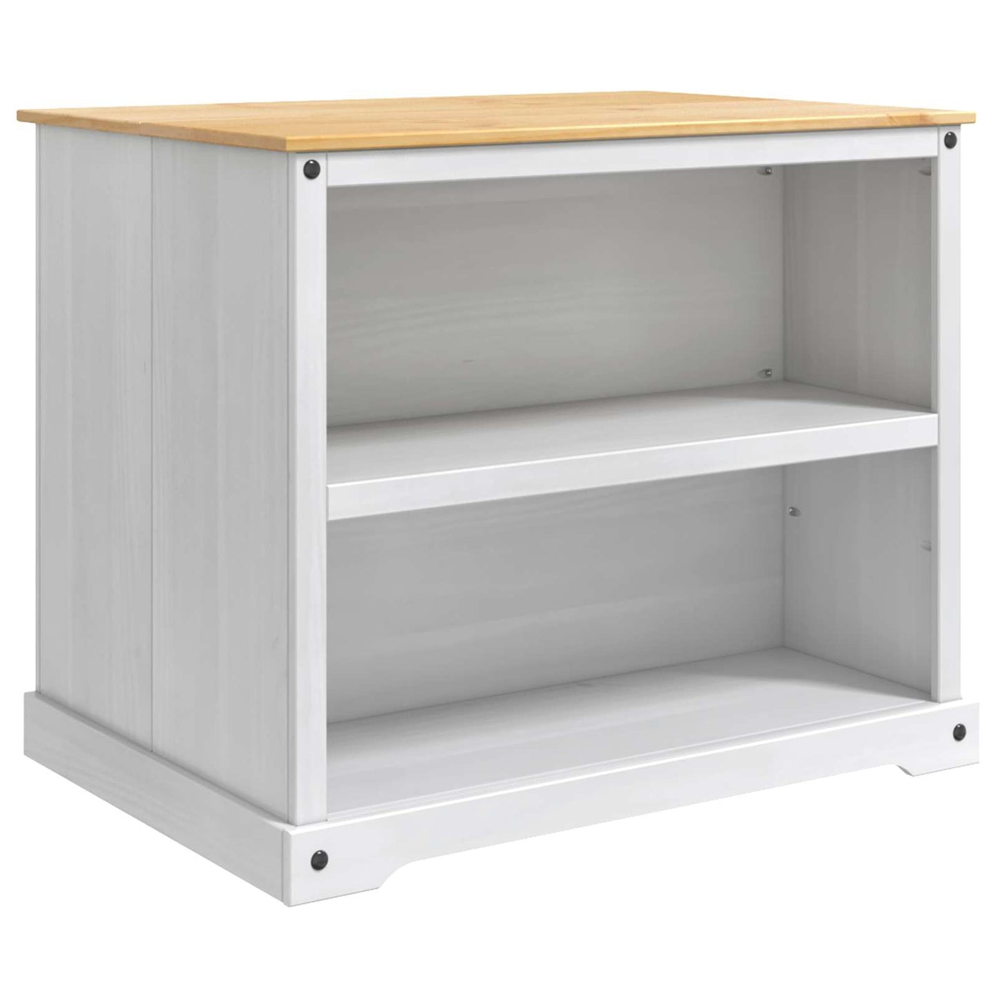 Kitchen Trolley 2 pcs White and Honey Wax 112 x 77 x 91.5 cm