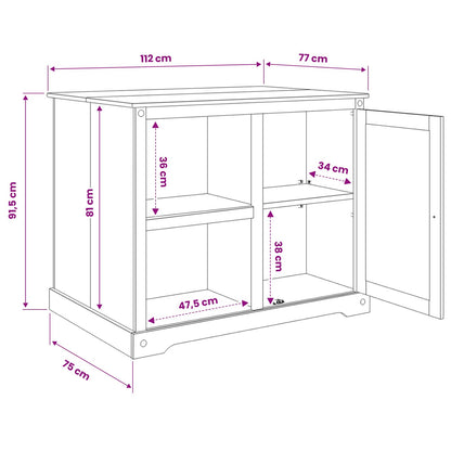 Kitchen Trolley 2 pcs Honey Wax 112 x 77 x 91.5 cm Solid-Pine