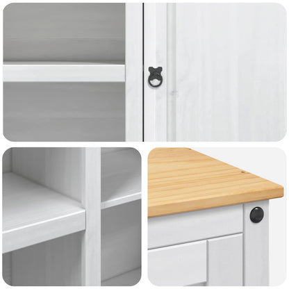 Kitchen Trolley 2 pcs White and Honey Wax 112 x 77 x 91.5 cm