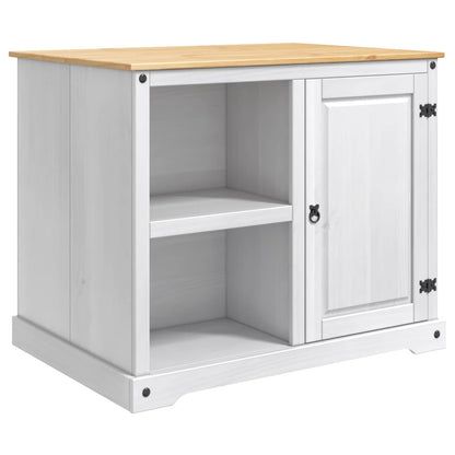 Kitchen Trolley 2 pcs White and Honey Wax 112 x 77 x 91.5 cm
