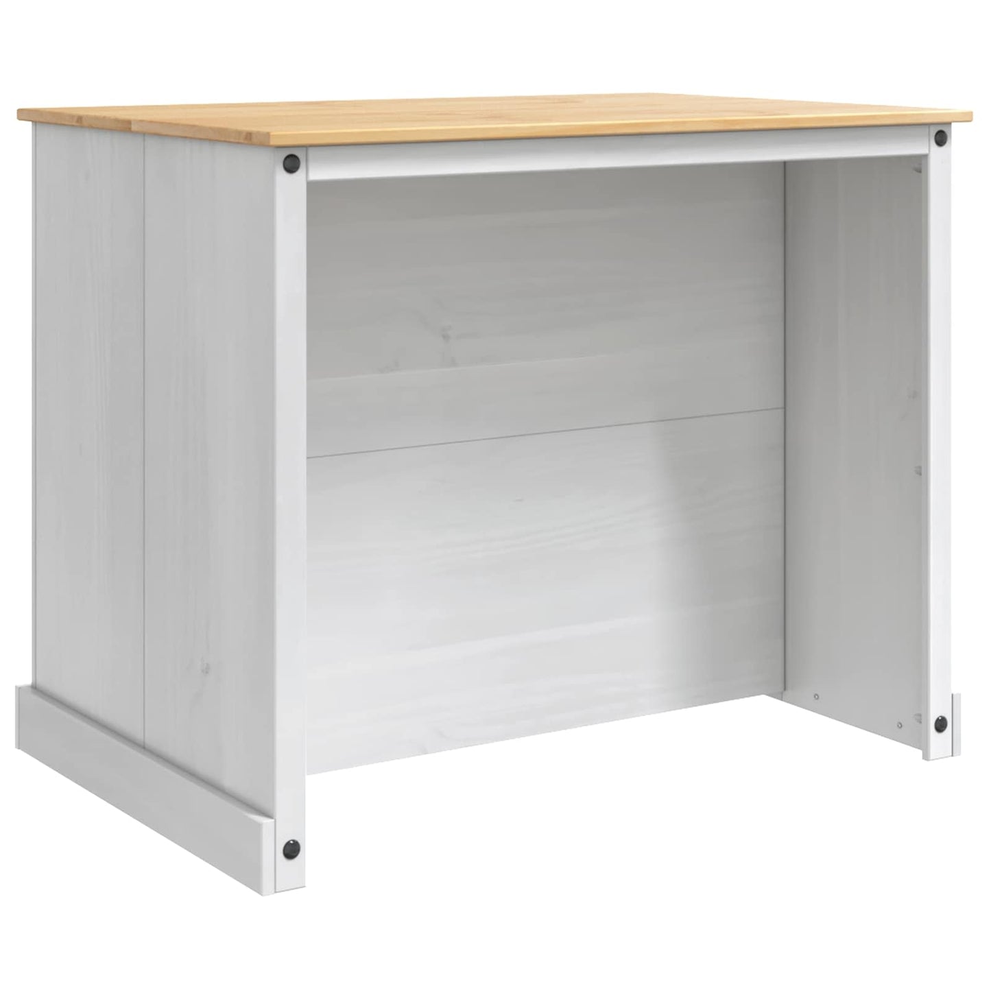 Kitchen Trolley 2 pcs White and Honey Wax 112 x 77 x 91.5 cm