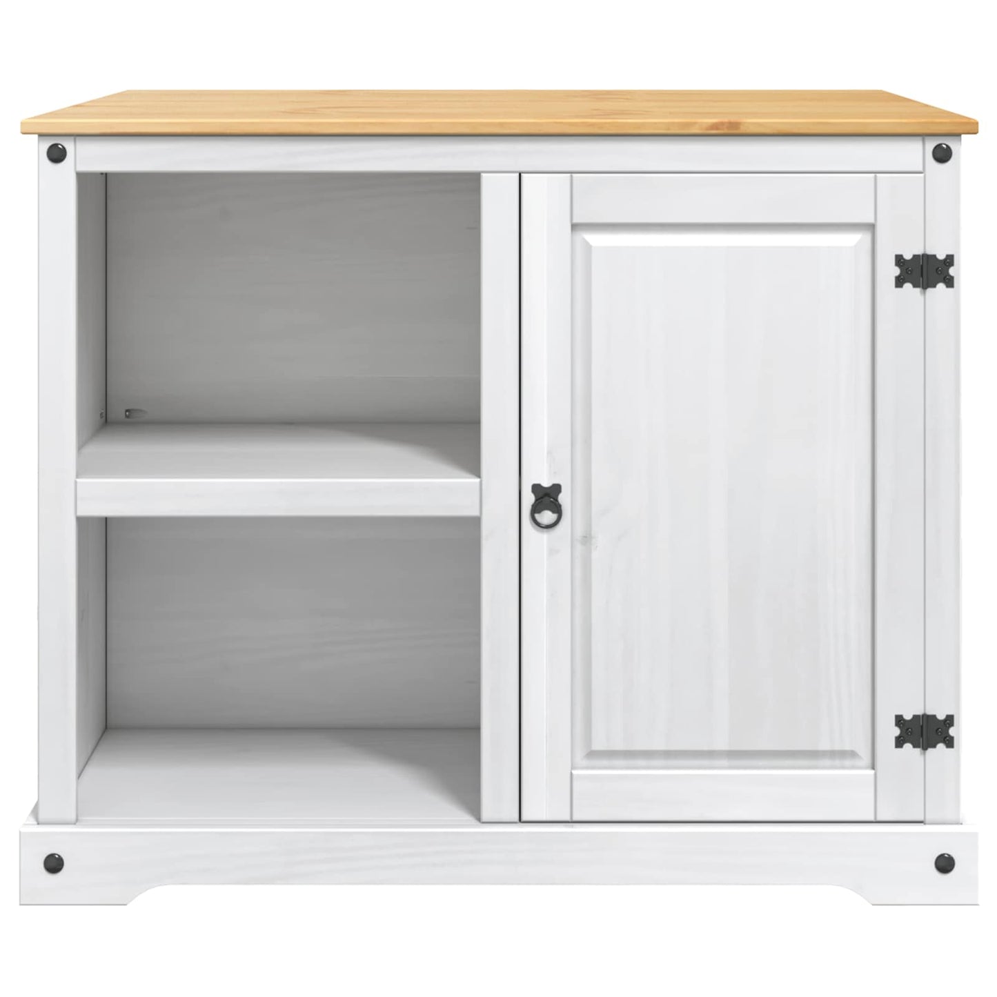 Kitchen Trolley 2 pcs White and Honey Wax 112 x 77 x 91.5 cm