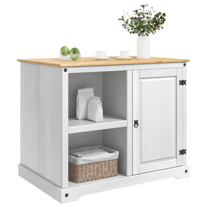 Kitchen Trolley 2 pcs White and Honey Wax 112 x 77 x 91.5 cm