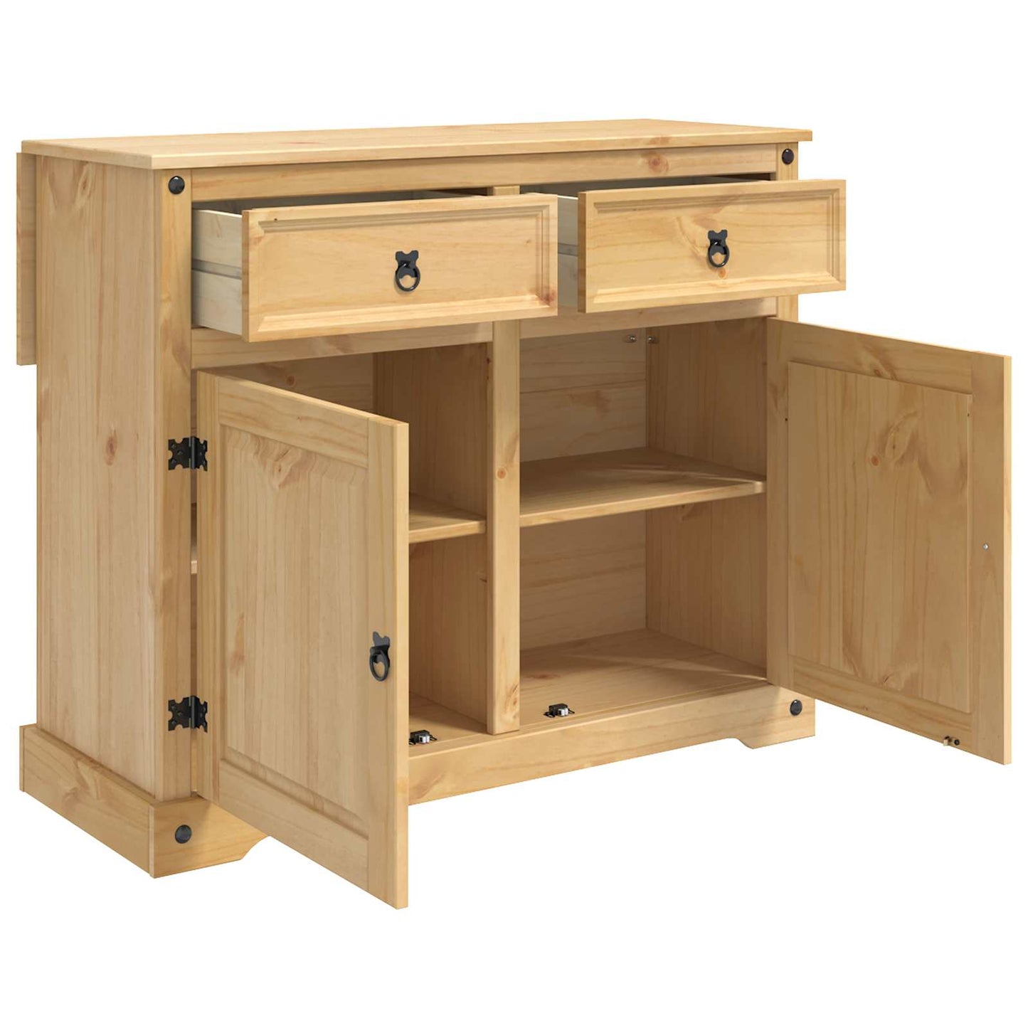 Kitchen Trolley 2 pcs Honey Wax 112 x 70 x 91.5 cm Solid-Pine