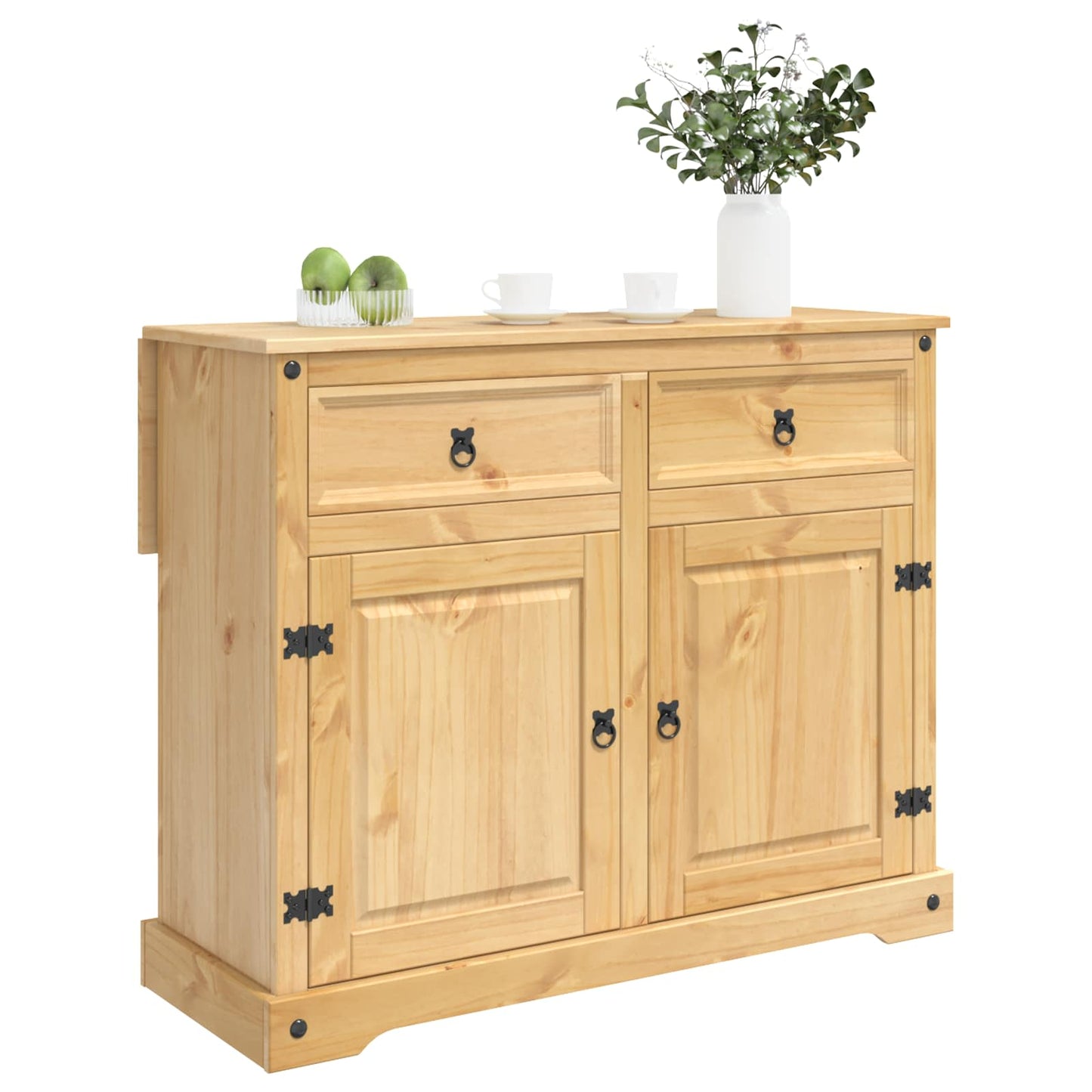 Kitchen Trolley 2 pcs Honey Wax 112 x 70 x 91.5 cm Solid-Pine