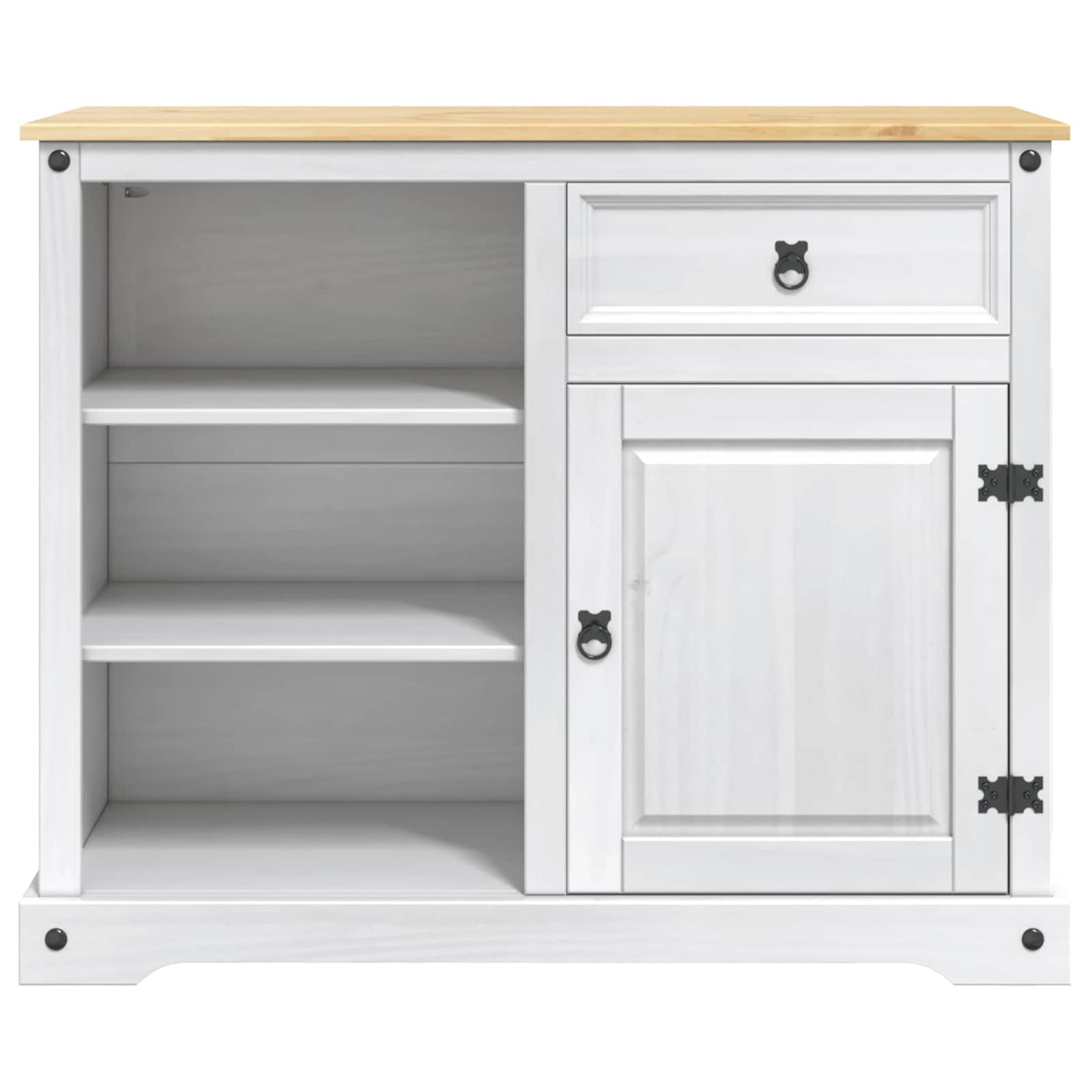 Kitchen Trolley 2 pcs White and Honey Wax 112 x 70 x 91.5 cm