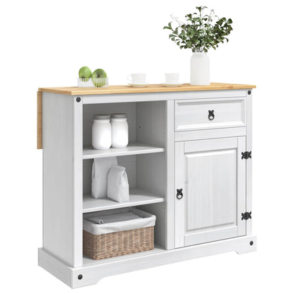 Kitchen Trolley 2 pcs White and Honey Wax 112 x 70 x 91.5 cm