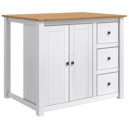Kitchen Island Set 2 pcs PANAMA White and Honey Wax Solid-Pine
