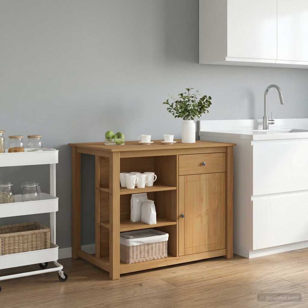 Kitchen Trolley PANAMA 2 pcs Honey Wax 112 x 77 x 90 cm