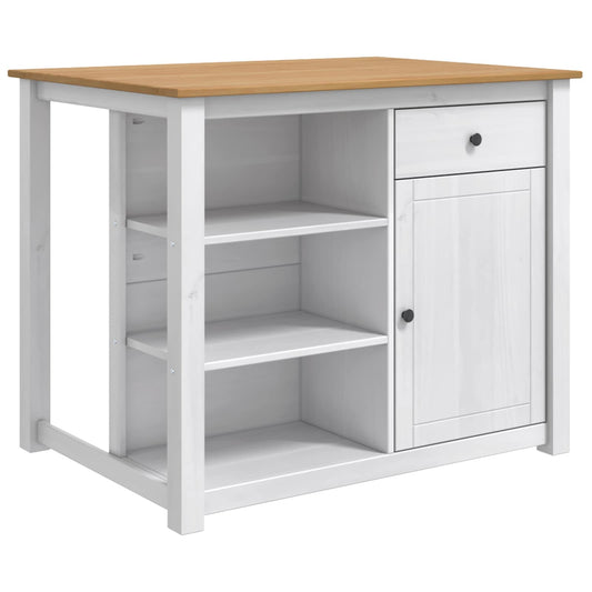 Kitchen Island Set 2 pcs PANAMA White and Honey Wax Solid-Pine