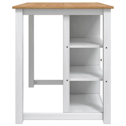 Kitchen Trolley PANAMA 2 pcs White and Honey Wax Solid-Pine
