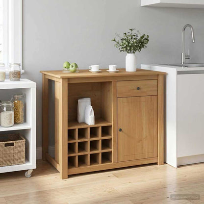 Kitchen Trolley PANAMA 2 pcs Honey Wax 112 x 77 x 90 cm