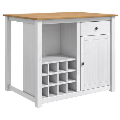 Kitchen Trolley PANAMA 2 pcs White and Honey Wax Solid-Pine