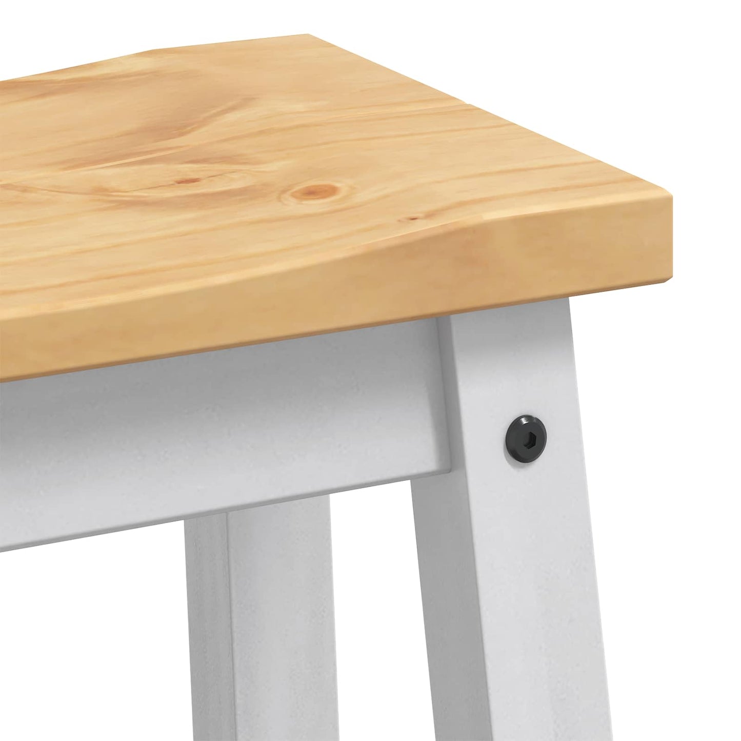 Kitchen Island Set Corona 3 pcs White and Honey Wax Solid-Pine