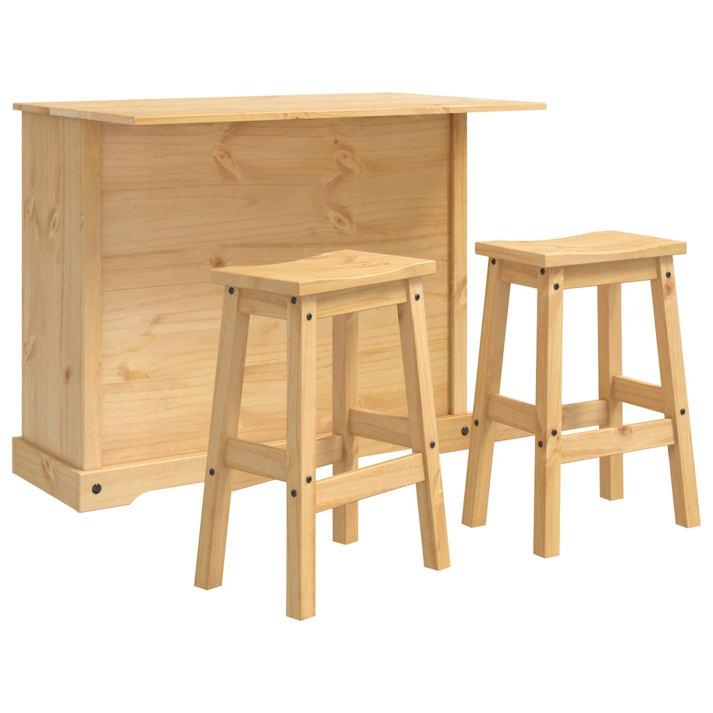 Kitchen Storage with Drawer 2 pcs Honey Wax Solid-Pine
