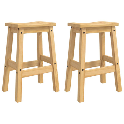 Kitchen Storage with Drawer 2 pcs Honey Wax Solid-Pine