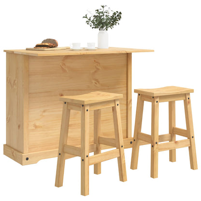 Kitchen Storage with Drawer 2 pcs Honey Wax Solid-Pine
