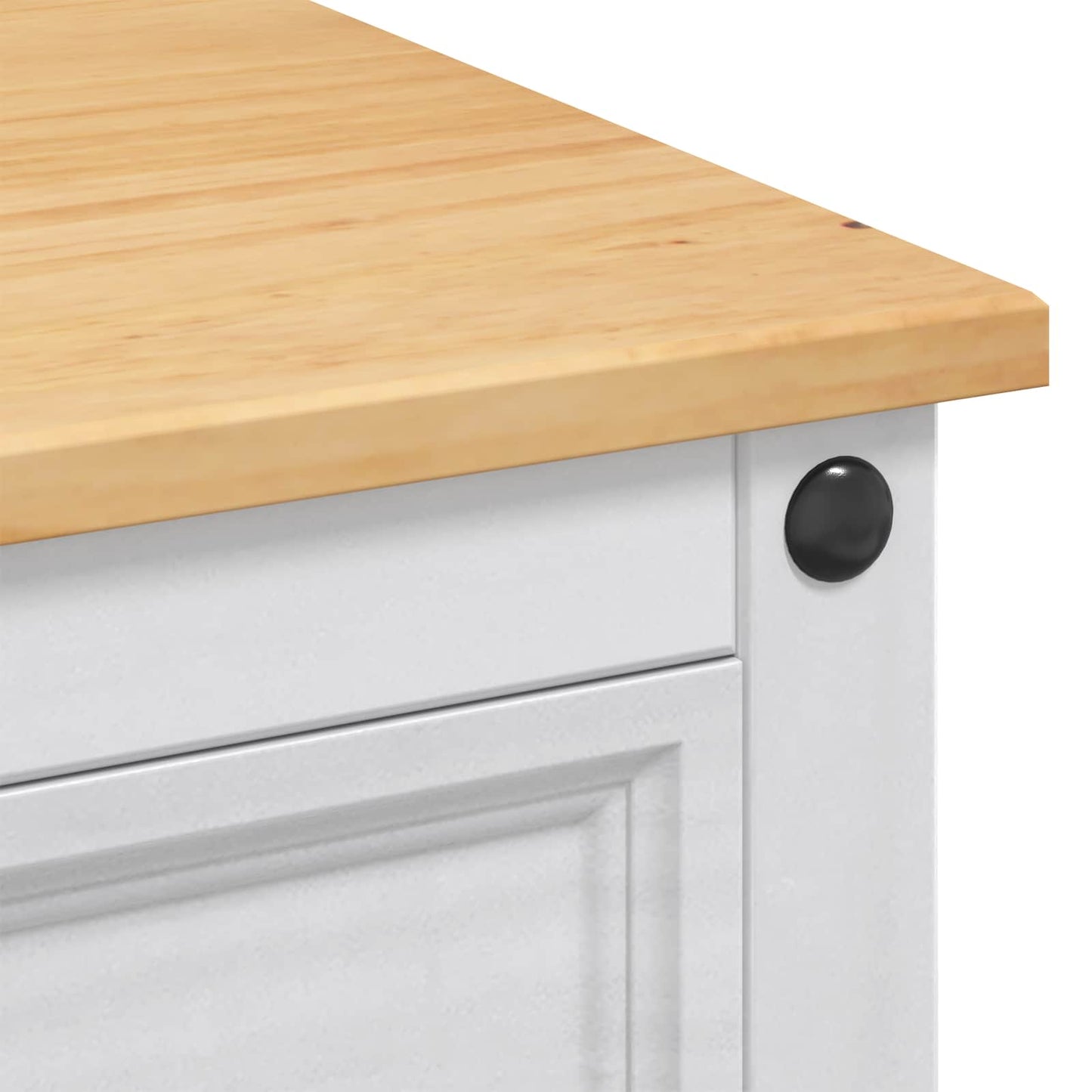 Kitchen Storage with Door 2 pcs White and Honey Wax Solid-Pine