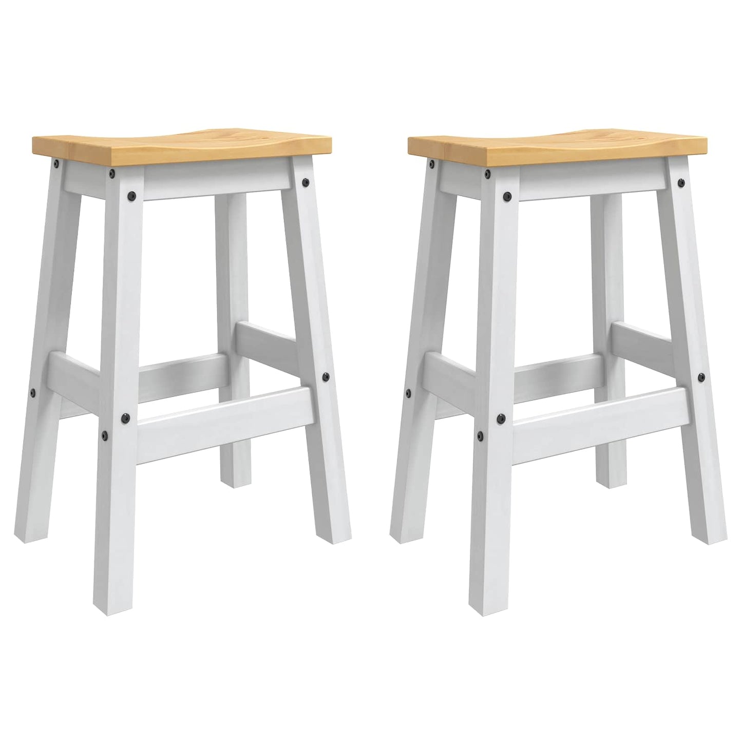 Kitchen Storage with Door 2 pcs White and Honey Wax Solid-Pine