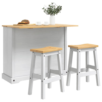 Kitchen Storage with Door 2 pcs White and Honey Wax Solid-Pine
