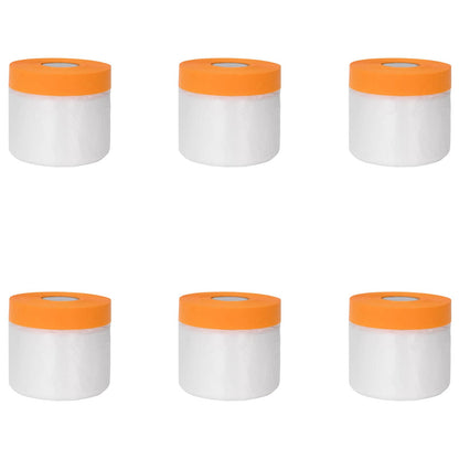 Dust Sheet with Adhesive Tape 6 pcs Transparent 55 x 3300 cm