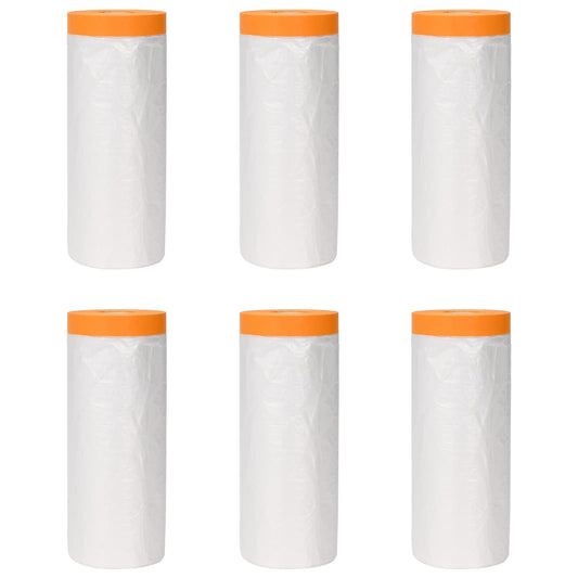 Dust Sheet with Adhesive Tape 6 pcs Transparent 210 x 2000 cm