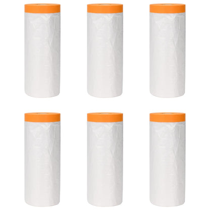 Dust Sheet with Adhesive Tape 6 pcs Transparent 240 x 2000 cm