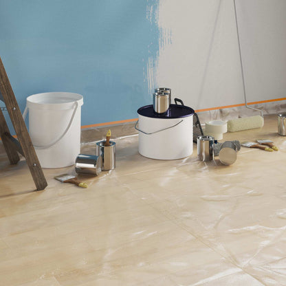 Dust Sheet with Adhesive Tape 12 pcs Transparent 55 x 3300 cm