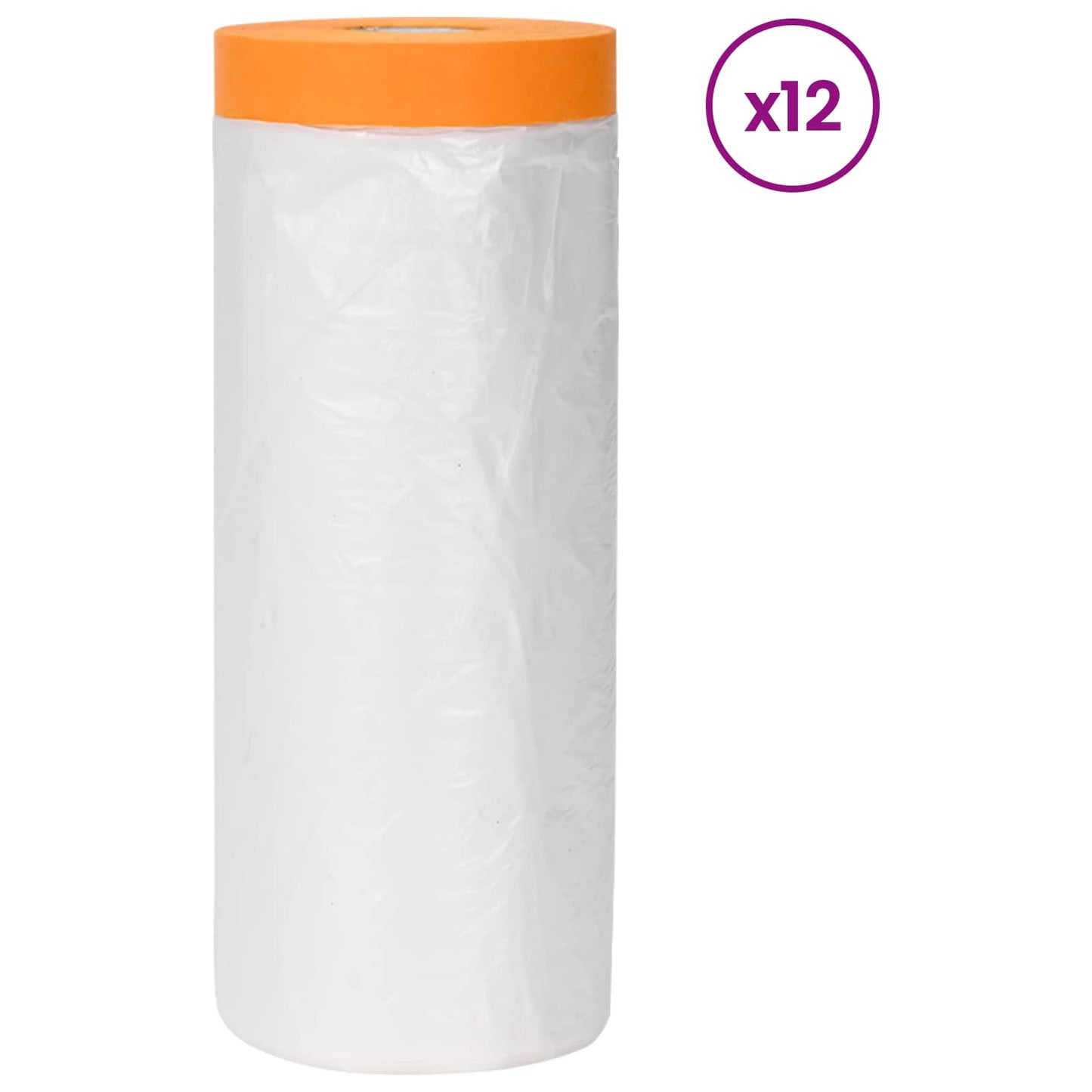 Dust Sheet with Adhesive Tape 12 pcs Transparent 210 x 2000 cm