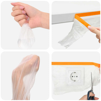 Dust Sheet with Adhesive Tape 12 pcs Transparent 240 x 2000 cm