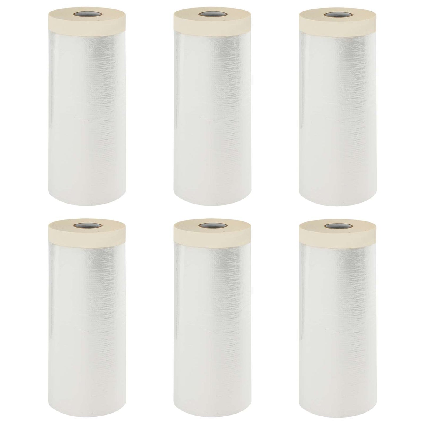 Dust Sheet with Adhesive Tape 6 pcs Transparent 110 x 3300 cm