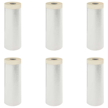 Dust Sheet with Adhesive Tape 6 pcs Transparent 210 x 2000 cm