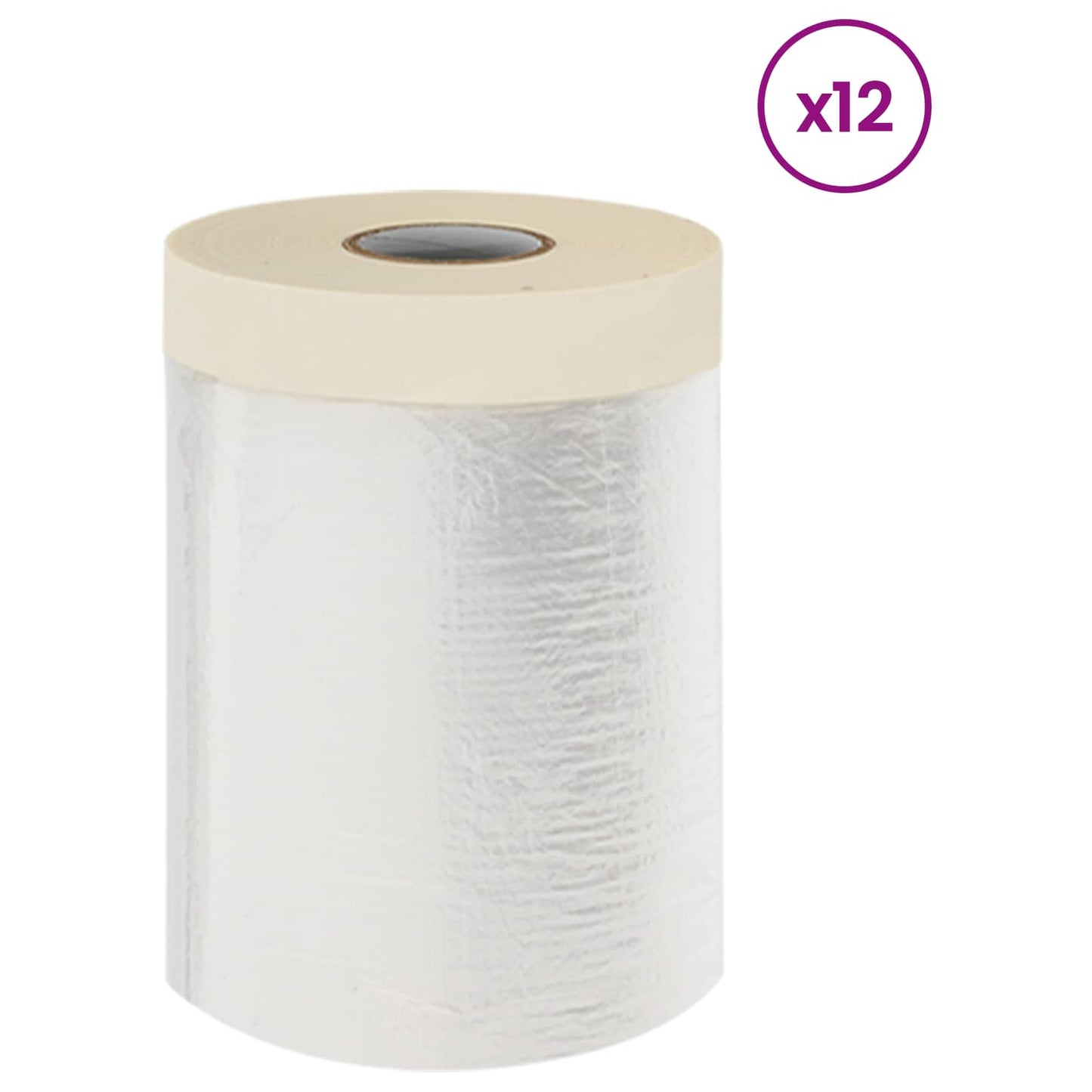 Dust Sheet with Adhesive Tape 12 pcs Transparent 30 x 3300 cm