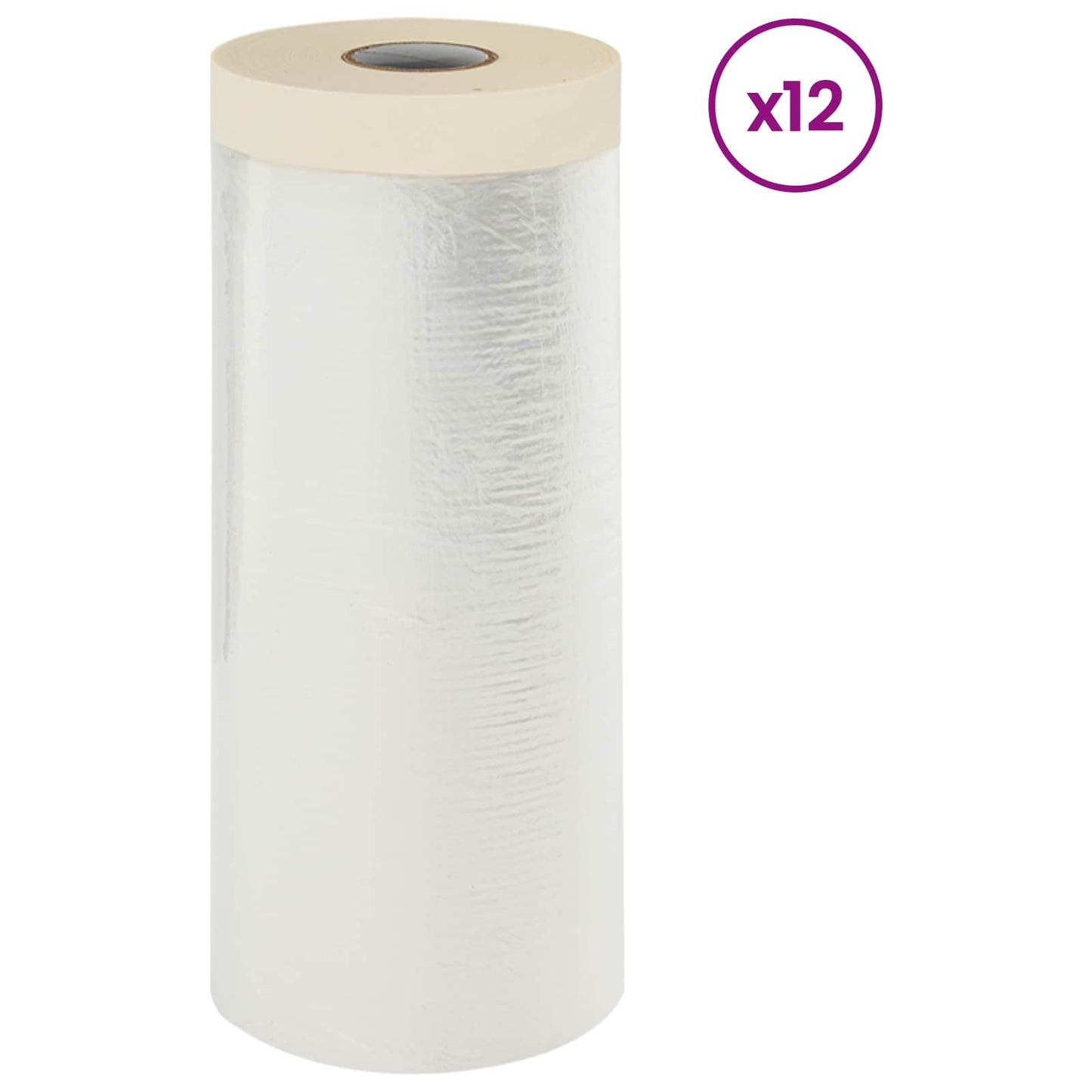 Dust Sheet with Adhesive Tape 12 pcs Transparent 110 x 3300 cm