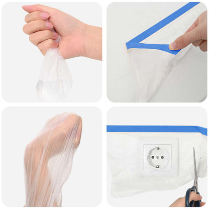 Masking Film with Adhesive Tape 12 pcs Transparent and Blue