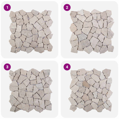 Mosaic Tiles Cream 30 x 30 cm Marble