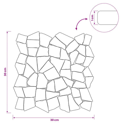 Mosaic Tiles Dark Grey 30 x 30 cm Marble