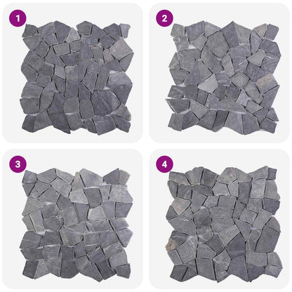 Mosaic Tiles Dark Grey 30 x 30 cm Marble