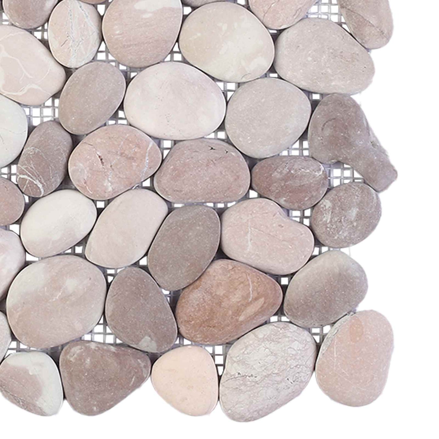 Pebble Tiles Beige and Pale Pink 30 x 30 cm River Pebble