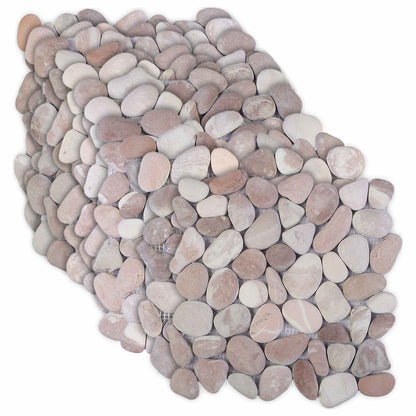 Pebble Tiles Beige and Pale Pink 30 x 30 cm River Pebble