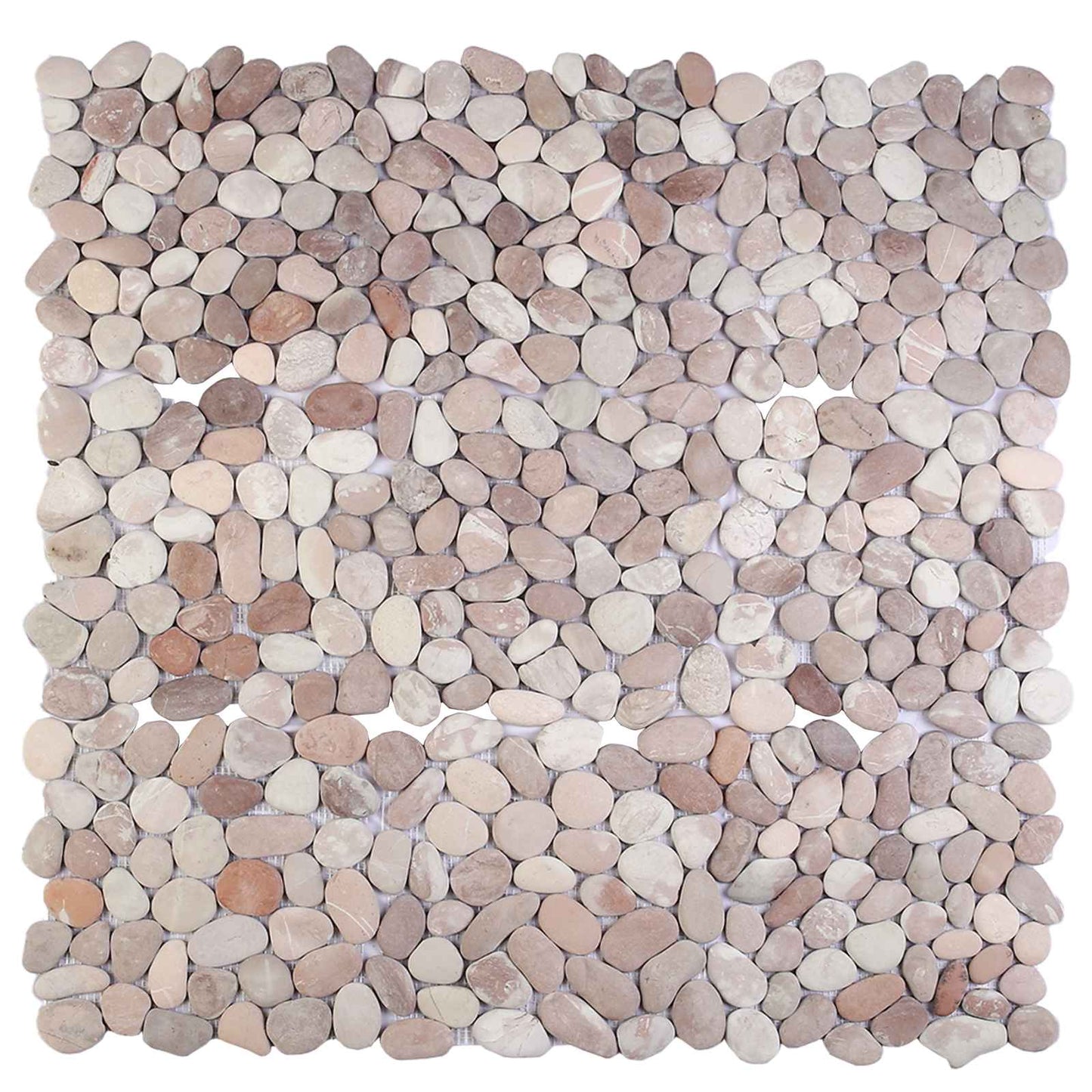 Pebble Tiles Beige and Pale Pink 30 x 30 cm River Pebble