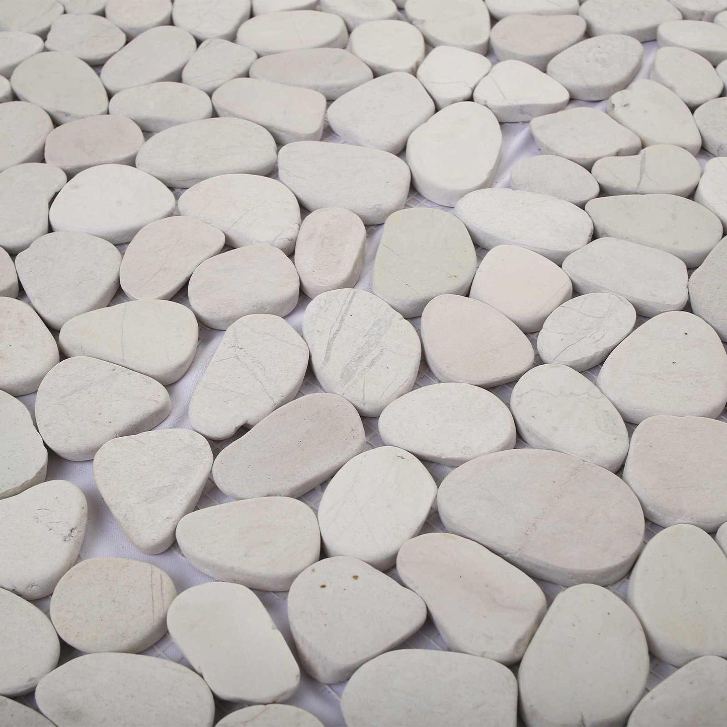 Pebble Tiles White 30 x 30 cm River Pebble