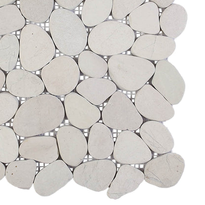 Pebble Tiles White 30 x 30 cm River Pebble