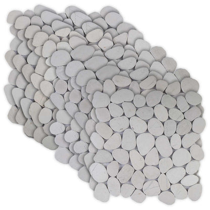 Pebble Tiles White 30 x 30 cm River Pebble