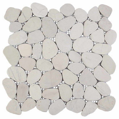 Pebble Tiles White 30 x 30 cm River Pebble