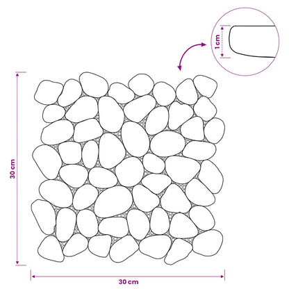 Pebble Tiles White 30 x 30 cm River Pebble
