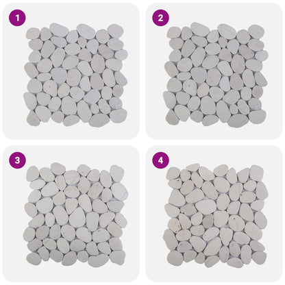 Pebble Tiles White 30 x 30 cm River Pebble