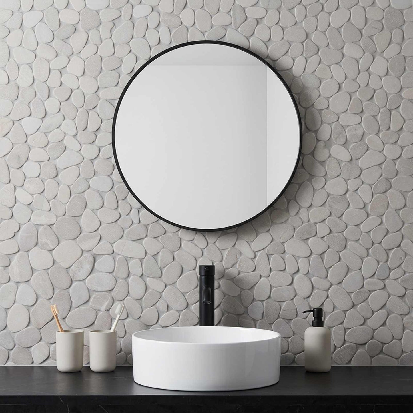 Pebble Tiles Taupe 30 x 30 cm River Pebble