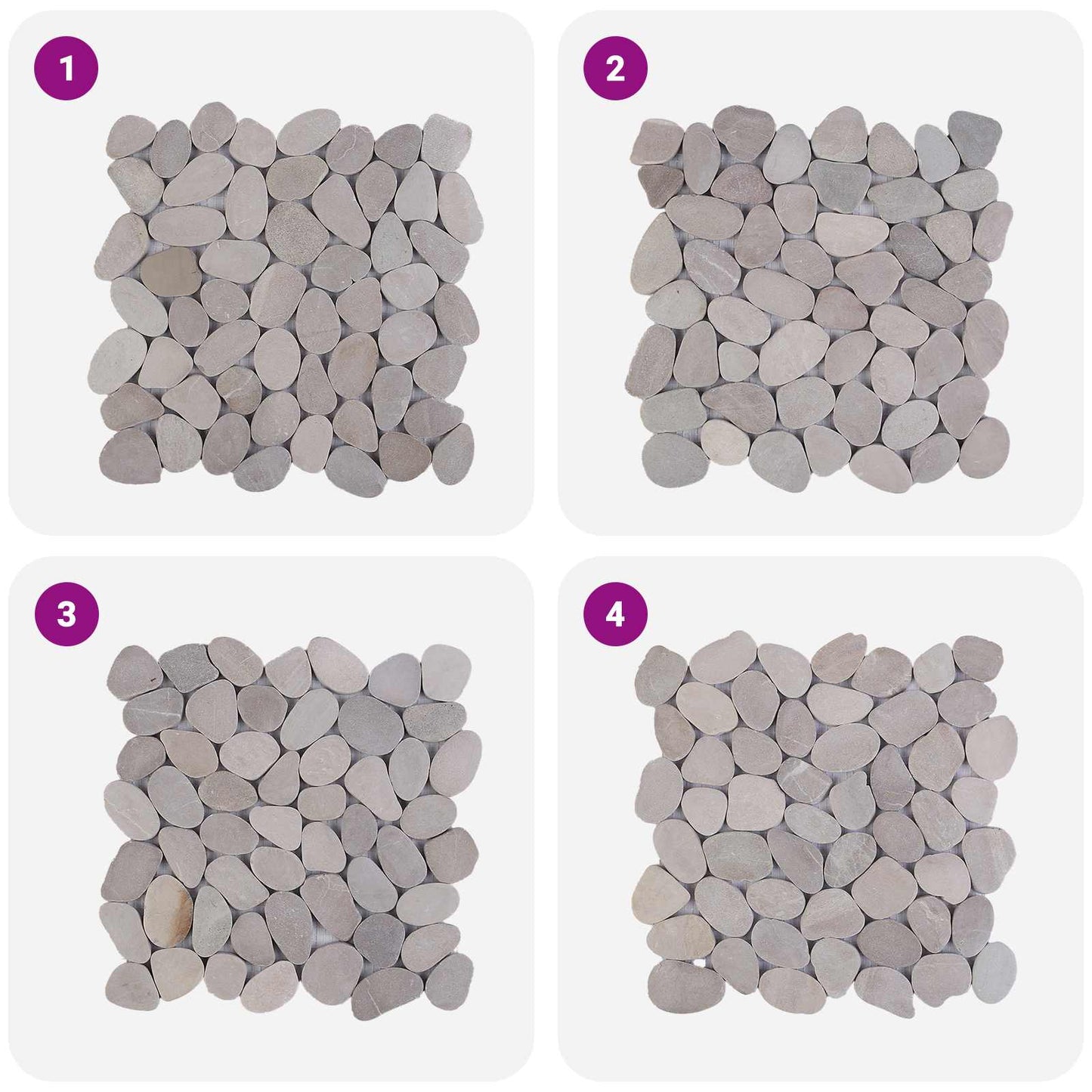 Pebble Tiles Taupe 30 x 30 cm River Pebble